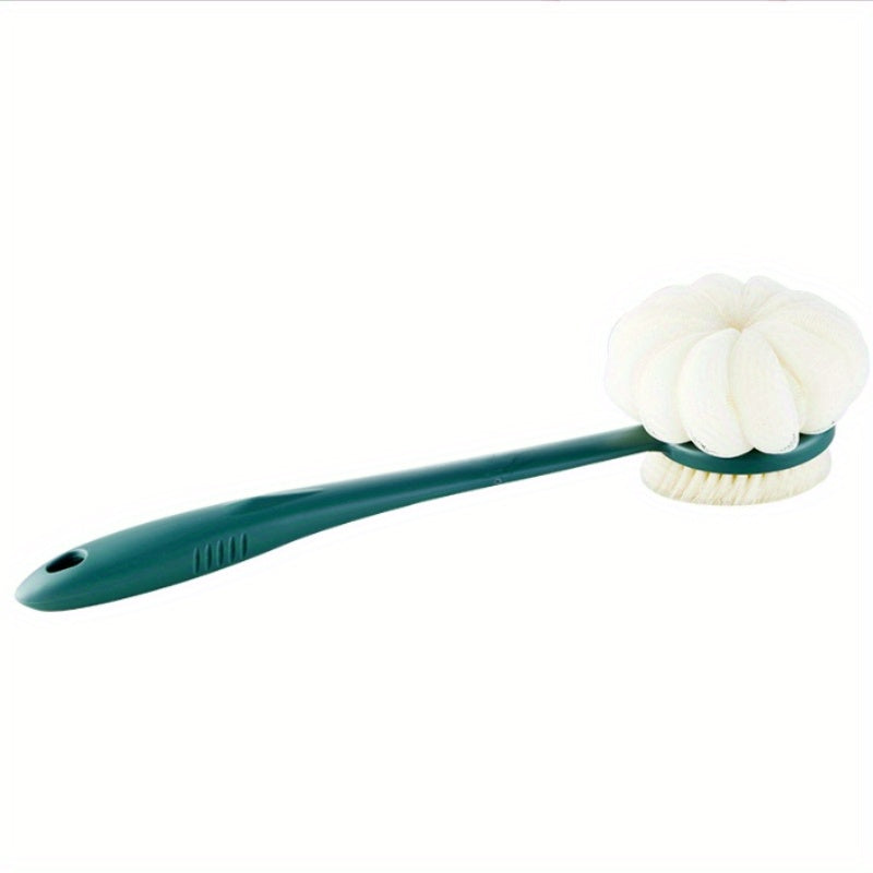 Space-Saving Hanging Storage Bath Brush with Soft Bristles & Ergonomic Long Handle - Dual-Use Back Scrubber & Bath Bomb Comb for Shower, Bathtub, Bath - Hypoallergenic, No Battery Needed, Bath Accessories, Shower Cleaning Tool, Ergonomic Design, Durable