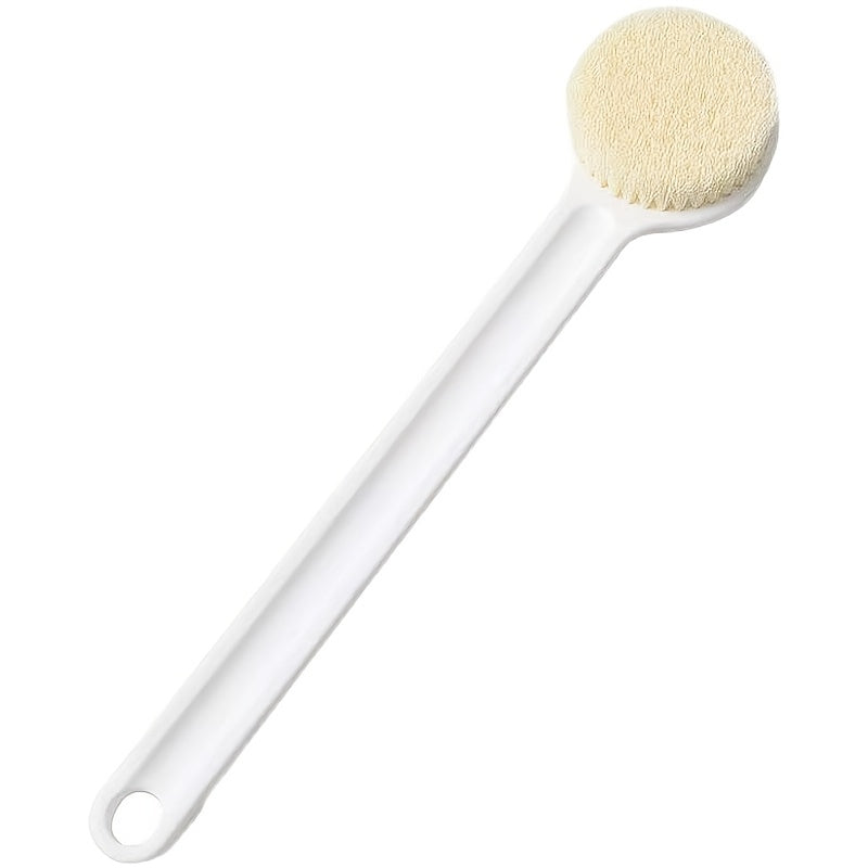 Long handled bath brush, soft silicone scrub brush, anti slip grip, back cleaning tool, adult and elderly bath assistance, durable bath brush