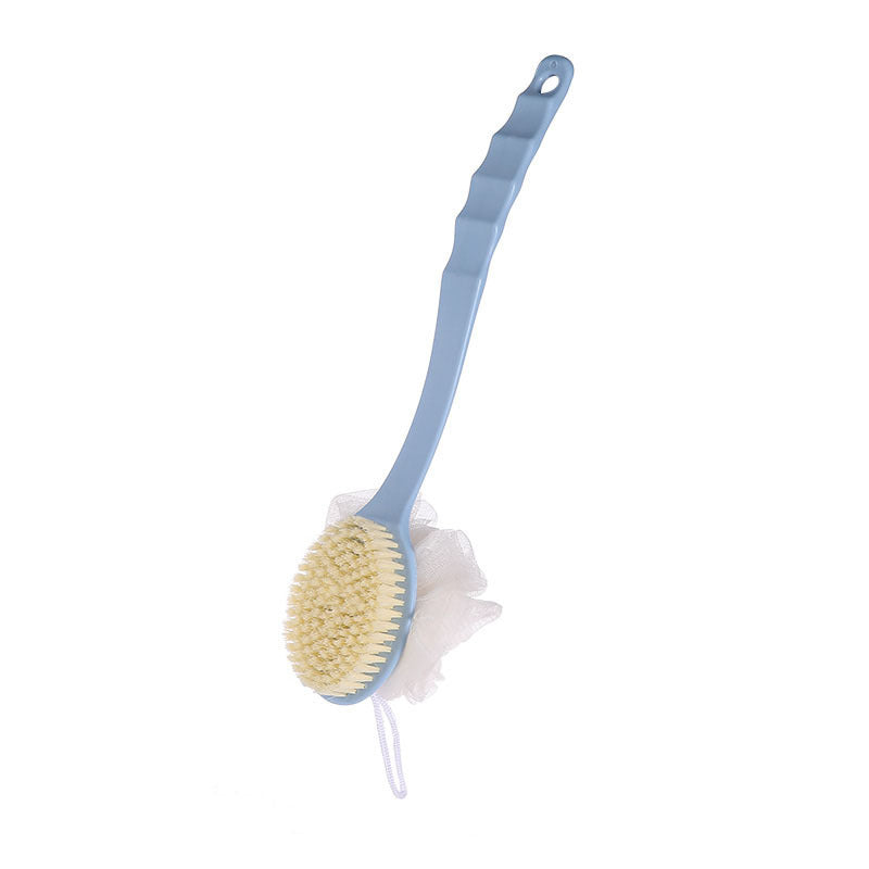 1pc Dual-Sided Bath Brush & Back Scrubber - Exfoliating Body Shower Tool with Soft Bristles & Texture Surface, Ergonomic Grip - No Battery Needed, Lightweight Shower Organizer for Back, Arms, Legs, Feet - Durable Bathroom Accessory for Smooth Light Beige