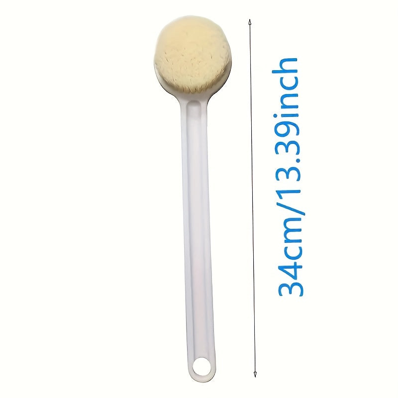 Long Handle Bath Brush with Soft Bristles & Ergonomic Grip - Heavy-Duty Exfoliating Massage Back Scrubber, Durable & Easy-Clean Hygienic Shower Brush for Adults, Ideal for Home Spa, Shower Bathtub, Sensitive Light Beige Safe, Black (All Light Beige Types)