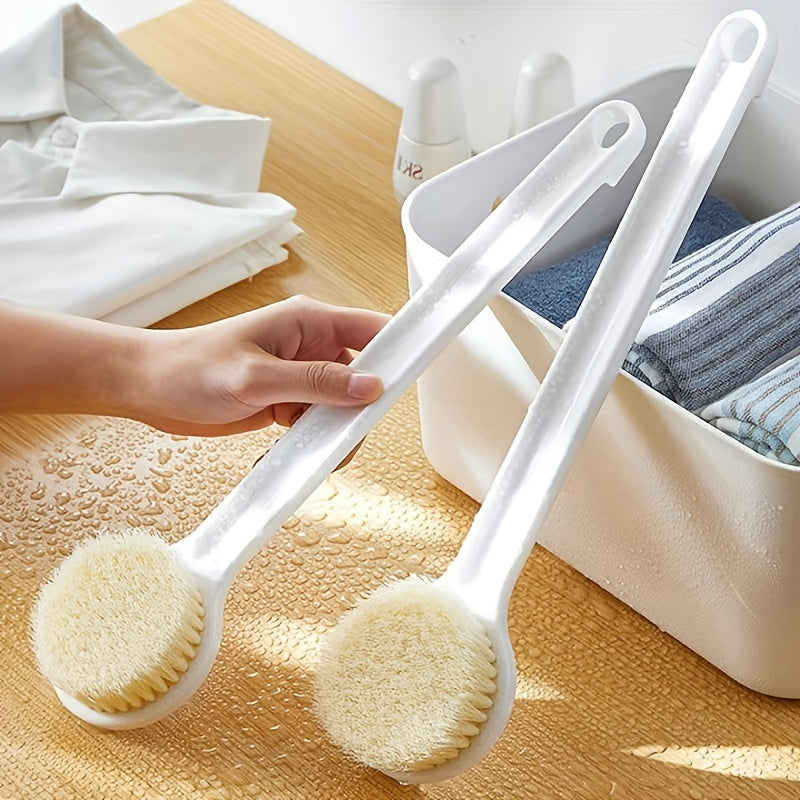 Set of 2 Ergonomic Bath Brushes with Long Handles - Provides Gentle Exfoliation Using Soft Bristles, Massages The Skin, And Easily Reaches The Back - Perfect for Daily Shower Routines for Both Men And Women.