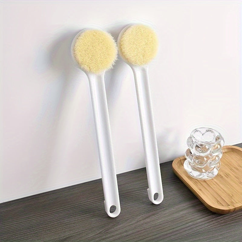 Set of 2 Ergonomic Bath Brushes with Long Handles - Provides Gentle Exfoliation Using Soft Bristles, Massages The Skin, And Easily Reaches The Back - Perfect for Daily Shower Routines for Both Men And Women.