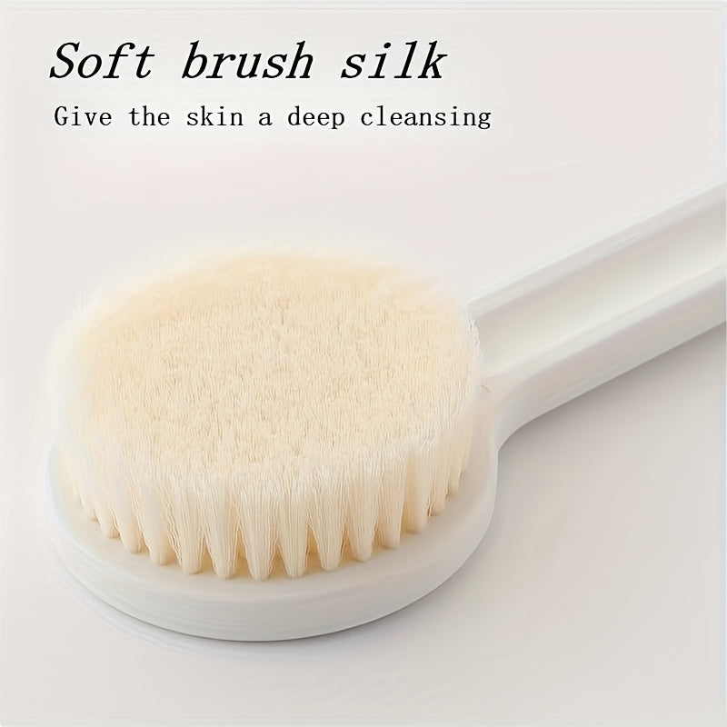 Set of 2 Ergonomic Bath Brushes with Long Handles - Provides Gentle Exfoliation Using Soft Bristles, Massages The Skin, And Easily Reaches The Back - Perfect for Daily Shower Routines for Both Men And Women.