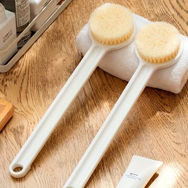 Set of 2 Ergonomic Bath Brushes with Long Handles - Provides Gentle Exfoliation Using Soft Bristles, Massages The Skin, And Easily Reaches The Back - Perfect for Daily Shower Routines for Both Men And Women.