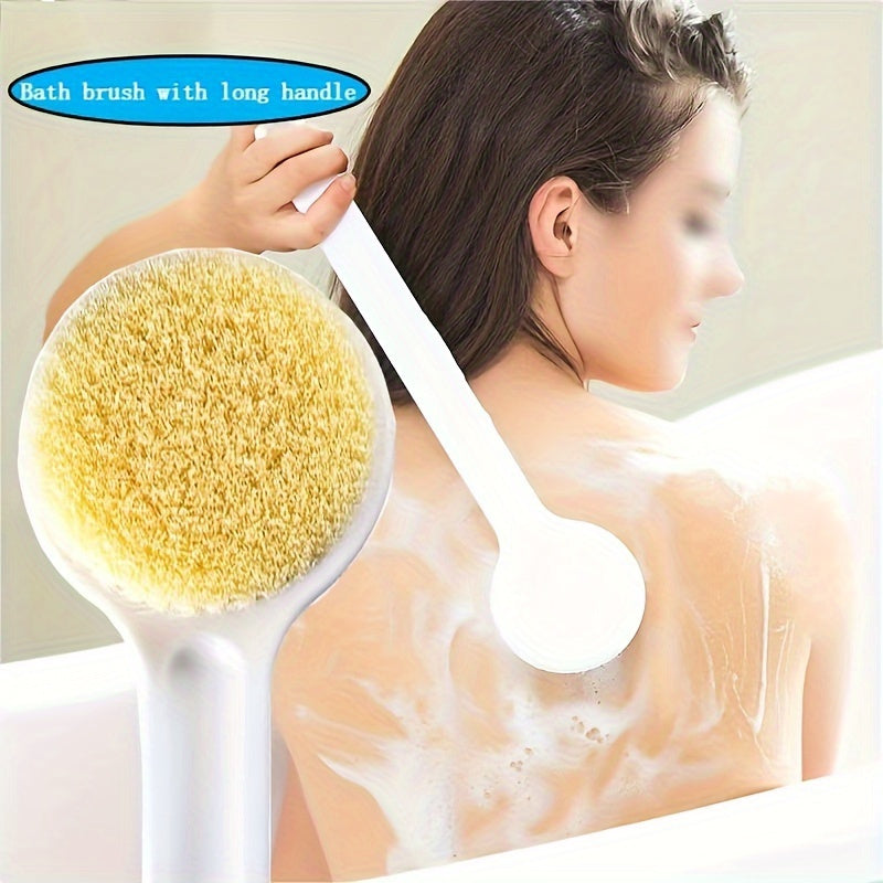 Set of 2 Ergonomic Bath Brushes with Long Handles - Provides Gentle Exfoliation Using Soft Bristles, Massages The Skin, And Easily Reaches The Back - Perfect for Daily Shower Routines for Both Men And Women.