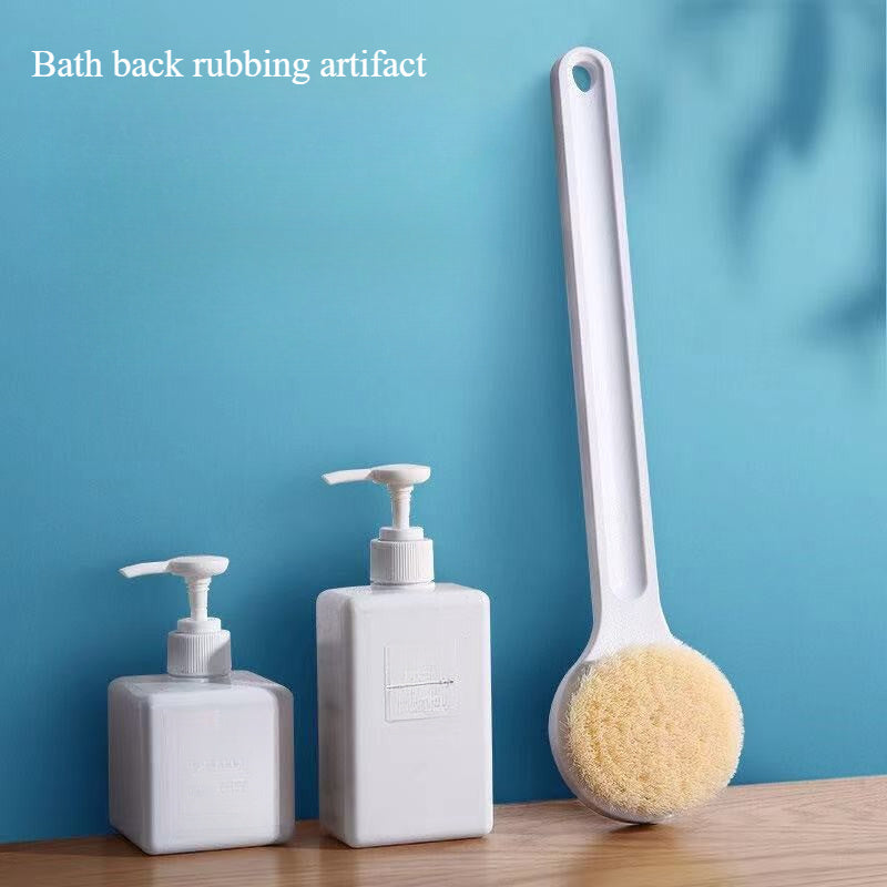 1-Pack Japanese-Style Long Handle Bath Brush with Soft White Bristles - Ergonomic Back Scrubber for Exfoliating Hard-to-Reach Areas, Gentle Shower & Bath Essential for Adults
