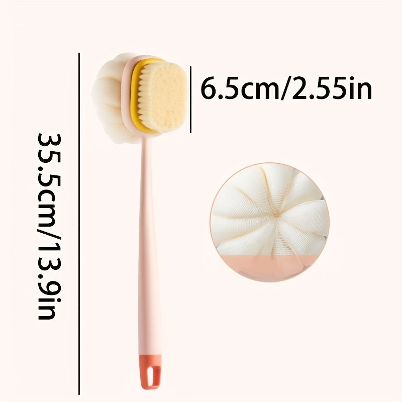 Comfort Design Long-Handle Back Scrubber - Suitable for Exfoliation and Massage, Perfect for Men and Women, Bathroom Essential, Soft Bristles | Comfortable Grip | Ideal for All Seasons