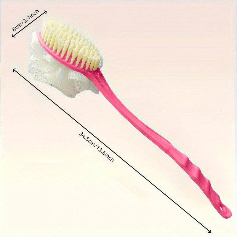 1pc Double sided 2-in-1 bath brush, bath mud brush, back scrubbing towel, bath ball scrubbing brush, Spa Tool, Shower Brush, Handheld Scrubber, Easygrip Handle, Longlasting Brush, Soft Exfoliator, Shower Accessory, Bath Accessory, Spa Lovers, Home Bathing