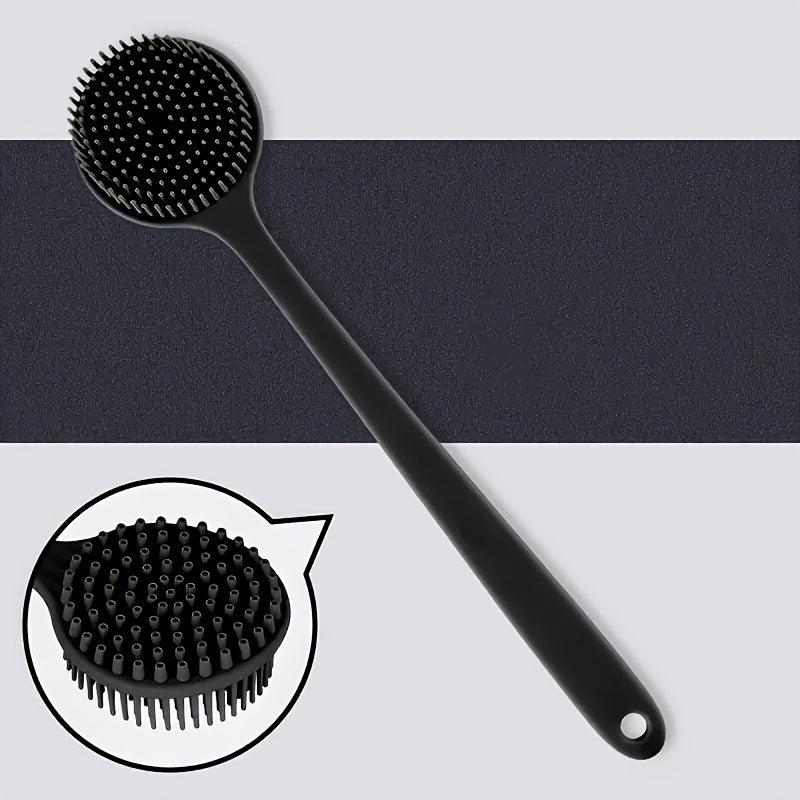 Ergonomic Bath Brush with Long Handle - Soft Non-Irritating Bristles for Back, Hard-to-Reach Areas - Deep Cleansing & Gentle Massage Body Scrubber - Non-Toxic, Easy-Clean Manual Shower Brush - Suitable for All Light Beige Types Including Sensitive -