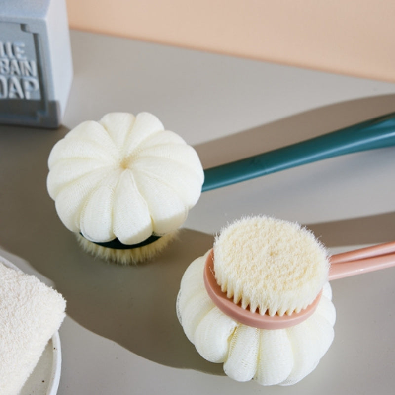 Space-Saving Hanging Storage Bath Brush with Soft Bristles & Ergonomic Long Handle - Dual-Use Back Scrubber & Bath Bomb Comb for Shower, Bathtub, Bath - Hypoallergenic, No Battery Needed, Bath Accessories, Shower Cleaning Tool, Ergonomic Design, Durable