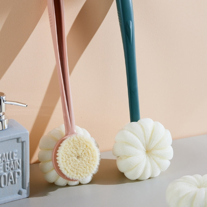 Space-Saving Hanging Storage Bath Brush with Soft Bristles & Ergonomic Long Handle - Dual-Use Back Scrubber & Bath Bomb Comb for Shower, Bathtub, Bath - Hypoallergenic, No Battery Needed, Bath Accessories, Shower Cleaning Tool, Ergonomic Design, Durable