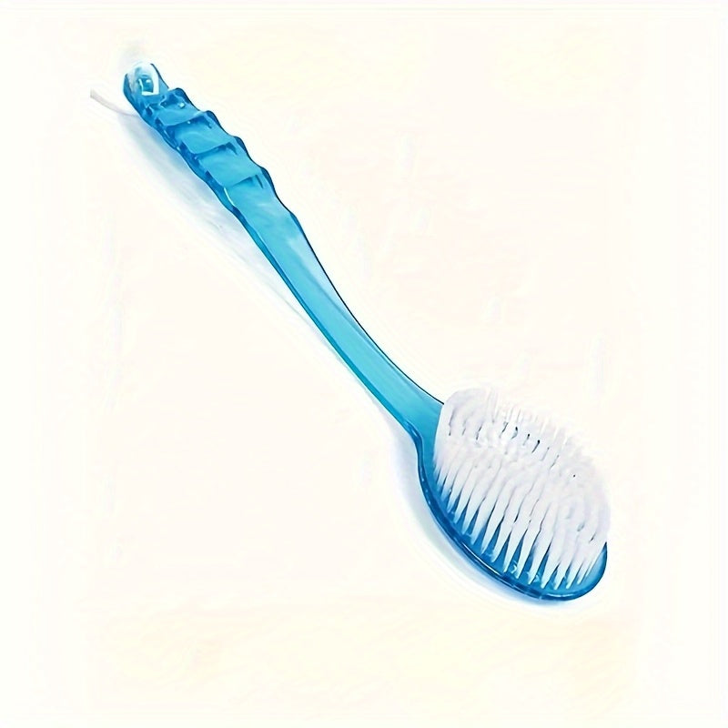 1pc Ergonomic Long Handle Bath Brush with Soft Nylon Bristles - Multifunctional Shower Massager & Body Scrub Tool, Extra-Long Handle with Non-Slip Grip for Back, Legs, Arms, Sensitive Light Beige - Ideal for Home Spa, Bath, Shower - Perfect Gift for