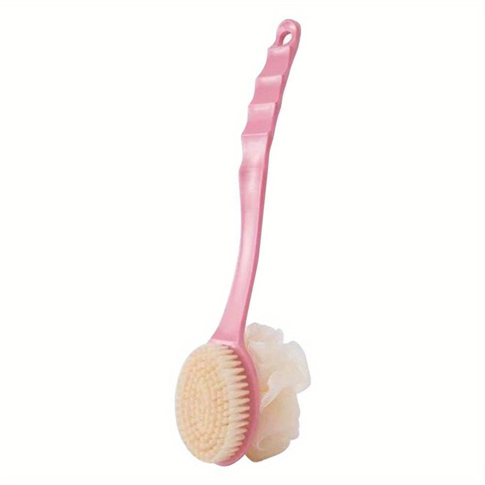 2-in-1 Double-Head Bath Brush with Soft Gourd - Perfect for Back Scrubbing, Oil-Free and Battery-Free