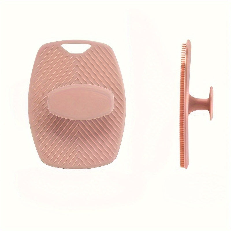 1pc Body Scrub Brush - Non-Slip Grip Design, Soft Hair Exfoliating Massage Back Brush, Suitable for All Genders and Light Beige Types, Durable Easy-Clean Home Shower Tool, Convenient Design, Silicone Light Beige Care Material, Essential for Home Spa