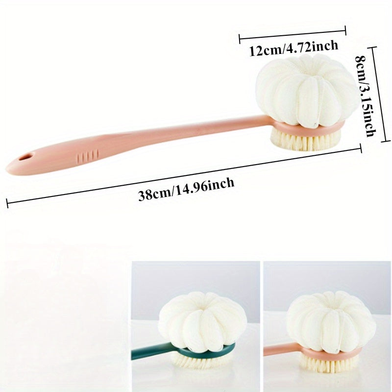 Space-Saving Hanging Storage Bath Brush with Soft Bristles & Ergonomic Long Handle - Dual-Use Back Scrubber & Bath Bomb Comb for Shower, Bathtub, Bath - Hypoallergenic, No Battery Needed, Bath Accessories, Shower Cleaning Tool, Ergonomic Design, Durable
