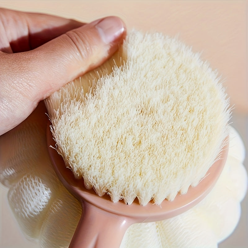 Comfort Design Long-Handle Back Scrubber - Suitable for Exfoliation and Massage, Perfect for Men and Women, Bathroom Essential, Soft Bristles | Comfortable Grip | Ideal for All Seasons