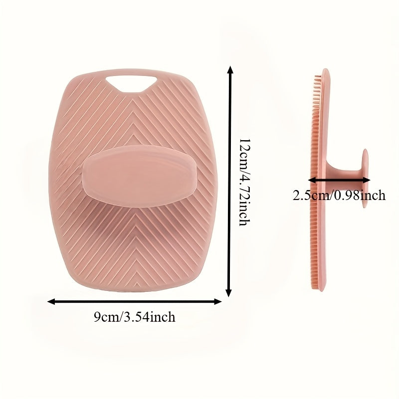 1pc Body Scrub Brush - Non-Slip Grip Design, Soft Hair Exfoliating Massage Back Brush, Suitable for All Genders and Light Beige Types, Durable Easy-Clean Home Shower Tool, Convenient Design, Silicone Light Beige Care Material, Essential for Home Spa
