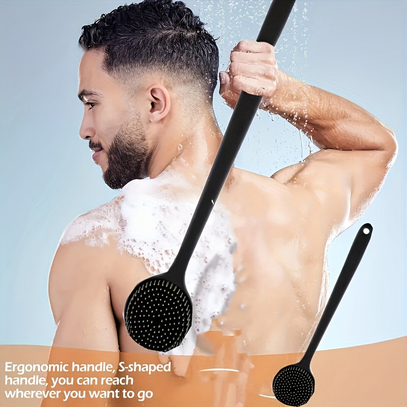 Extra Long Bath Brush - Heavy-Duty Back Scrubber & Massager with Long Handle, Non-Slip Grip for Shower, Body, Feet, Hard-to-Reach Areas - No Battery Needed, Easy to Clean & Quick-Dry - Ideal for Home, Spa, Salon, or Travel - Bath Brush, Shower Accessory,