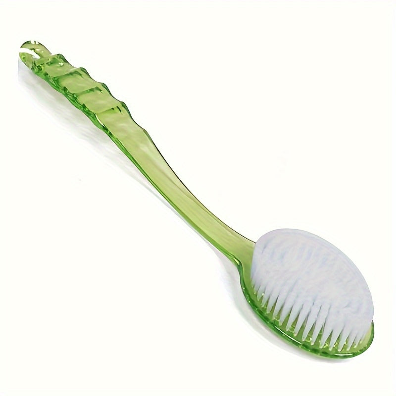 1pc Ergonomic Long Handle Bath Brush with Soft Nylon Bristles - Multifunctional Shower Massager & Body Scrub Tool, Extra-Long Handle with Non-Slip Grip for Back, Legs, Arms, Sensitive Light Beige - Ideal for Home Spa, Bath, Shower - Perfect Gift for