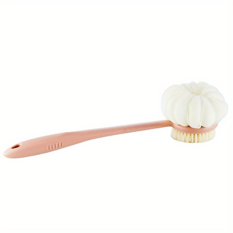 Space-Saving Hanging Storage Bath Brush with Soft Bristles & Ergonomic Long Handle - Dual-Use Back Scrubber & Bath Bomb Comb for Shower, Bathtub, Bath - Hypoallergenic, No Battery Needed, Bath Accessories, Shower Cleaning Tool, Ergonomic Design, Durable