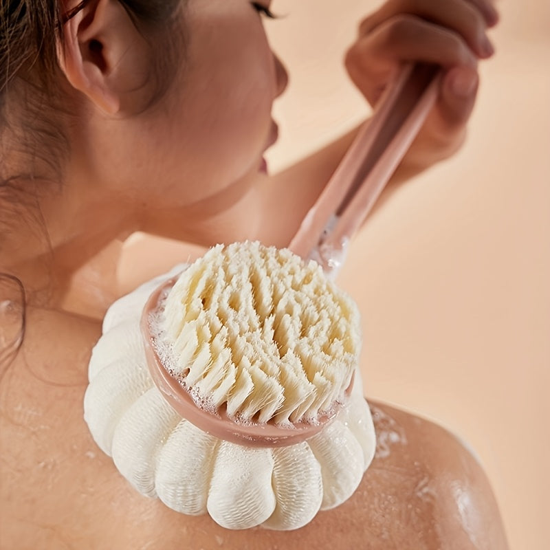 Comfort Design Long-Handle Back Scrubber - Suitable for Exfoliation and Massage, Perfect for Men and Women, Bathroom Essential, Soft Bristles | Comfortable Grip | Ideal for All Seasons
