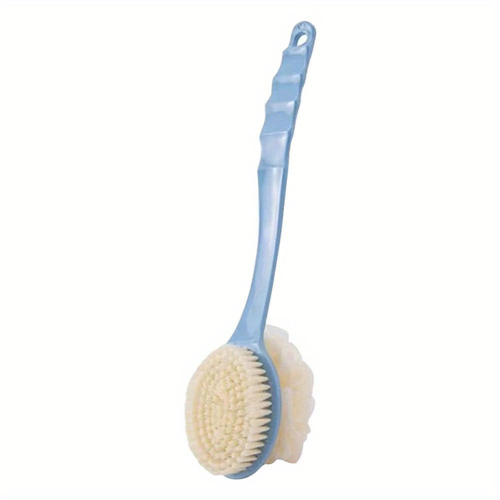 2-in-1 Double-Head Bath Brush with Soft Gourd - Perfect for Back Scrubbing, Oil-Free and Battery-Free