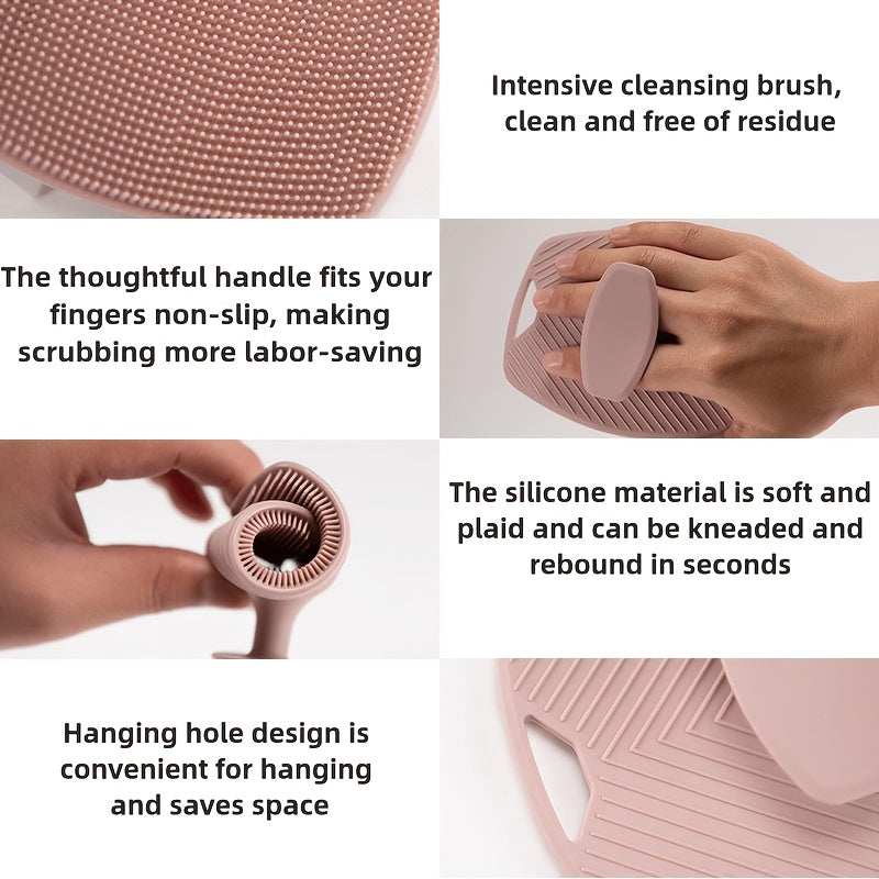 1pc Body Scrub Brush - Non-Slip Grip Design, Soft Hair Exfoliating Massage Back Brush, Suitable for All Genders and Light Beige Types, Durable Easy-Clean Home Shower Tool, Convenient Design, Silicone Light Beige Care Material, Essential for Home Spa